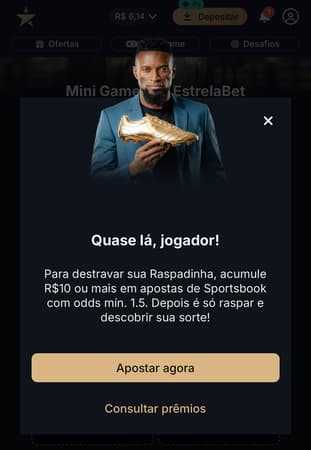 Captura de tela da Raspadinha do Milhão na Estrela bet.