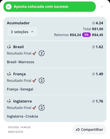 Captura de tela de uma aposta múltipla na Novibet na Copa do Mundo