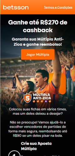 Promoção de múltiplas turbinadas da Betsson com aumento de até 70% nas odds