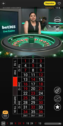 Captura de tela da Roleta bet365