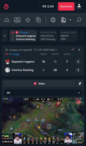 Captura de tela com aposta em League of Legends com imagens na Blaze.
