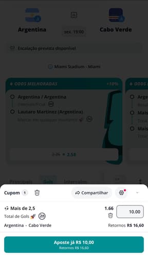 Captura de tela de uma aposta esportiva na Novibet.