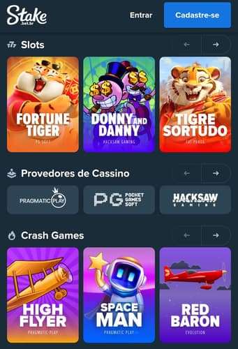  Captura de tela do cassino da Stake