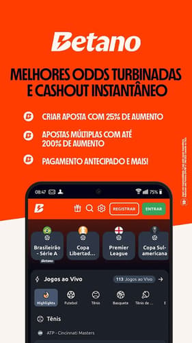 Banner promocional da casa de apostas Betano