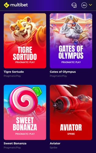 Captura de tela da seção Multibet Cassino