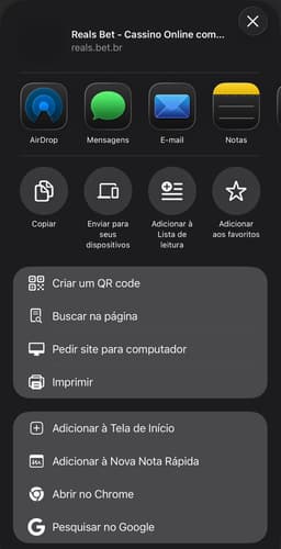 Captura da tela de atalho comoo alternativa ao Realsbet App.