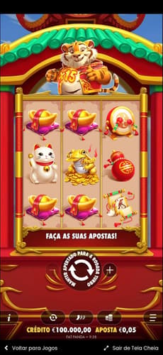 Captura de tela do slot Tigre Sortudo na página oficial da Pragmatic Play.