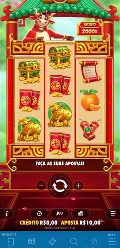 Captura de tela do slot Touro Sortudo na Sportingbet.