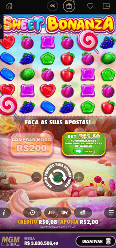 Captura de tela da slot Sweet Bonanza na BetMGM.
