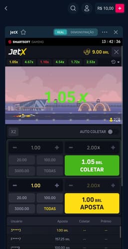 Captura de tela de como jogar JetX na Novibet.