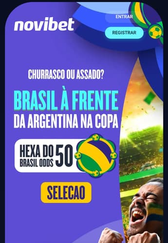Captura de tela do bônus Brasil à frente da Argentina na Copa da Novibet.
