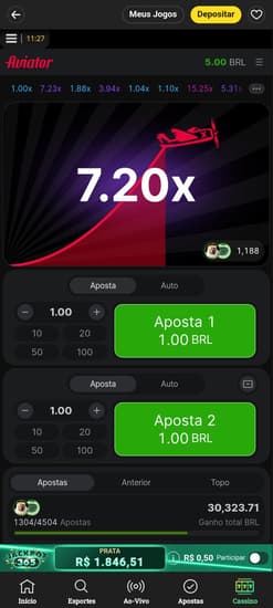 Captura de tela do bet365 game Aviator.