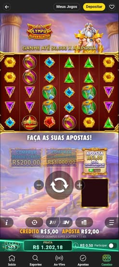 Captura de tela do bet365 game Gates of Olympus Super Scatter.
