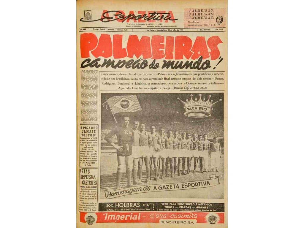 Palmeiras tem Mundial? Como foi a Copa Rio de 1951? - Lance!