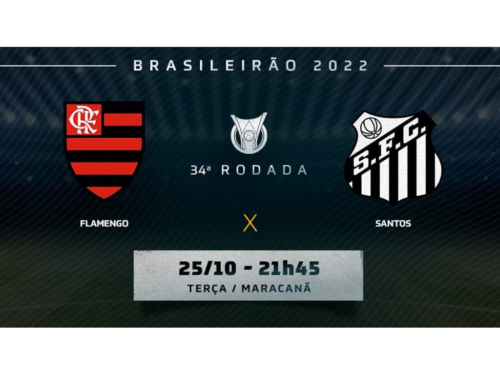 FLAMENGO X SANTOS - TRANSMISSÃO AO VIVO - 34ª RODADA BRASILEIRÃO