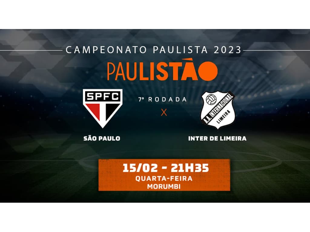 São Paulo x Inter de Limeira ao vivo: assista online de graça e na Tv ao  jogo pelo Paulistão