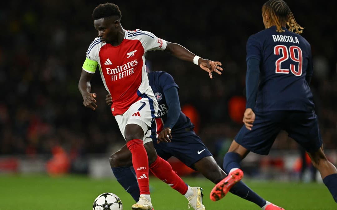 Bukayo Saka em Arsenal x PSG pela Champions League scaled aspect ratio 512 320