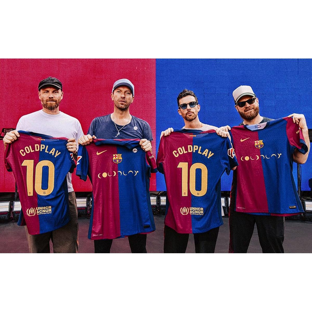 Barcelona divulga camisa com nova estampa do Coldplay; veja
