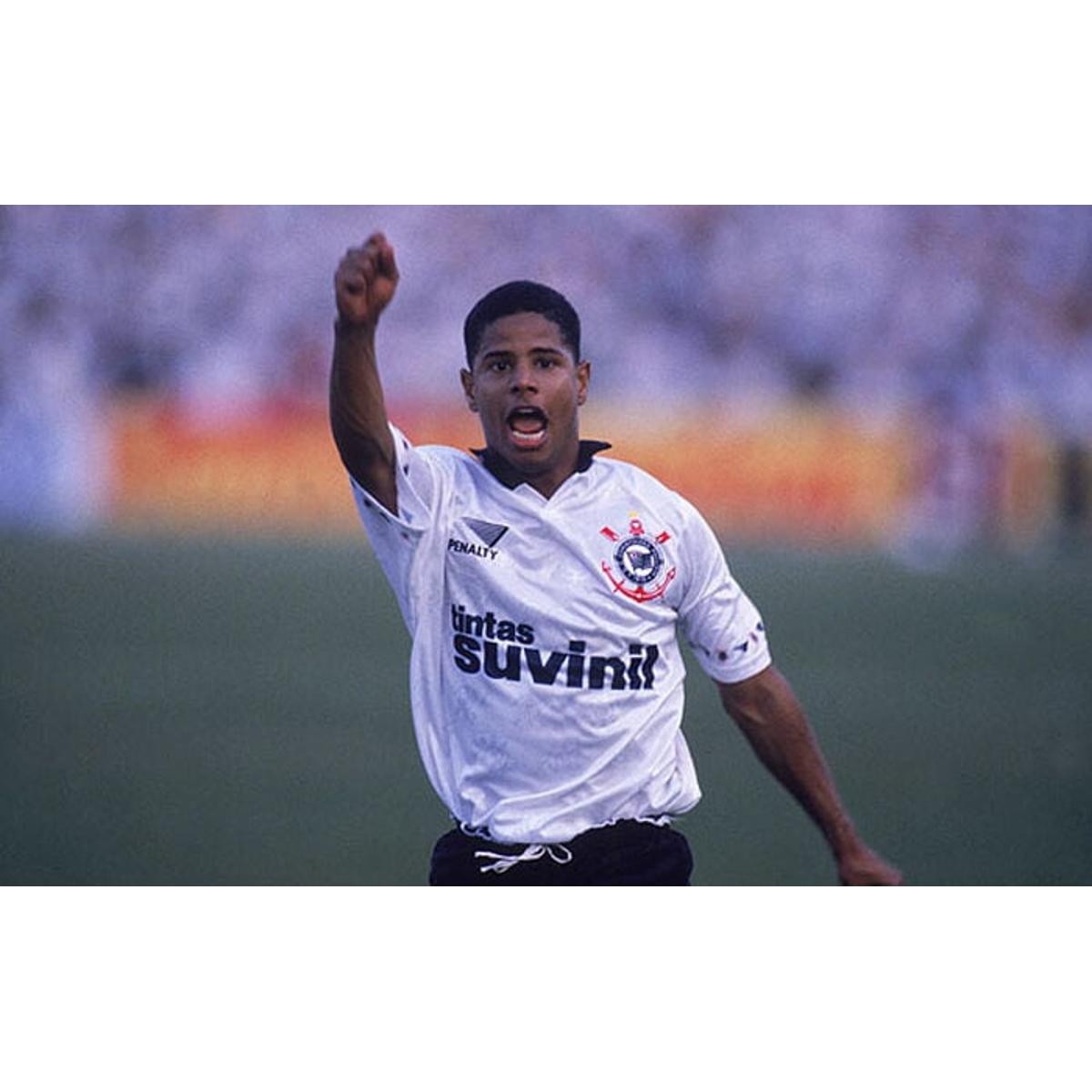 Maillot Corinthians 1997 Domicile, #7 Marcelinho Carioca, Penalty, Homme Taille L