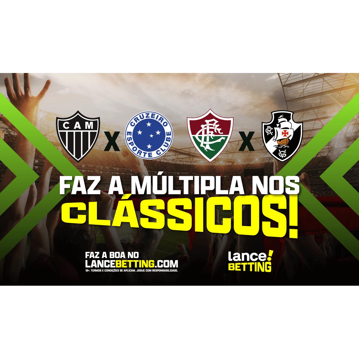 É gol! Aposte R$50 e ganhe R$200 se Atlético-MG, Cruzeiro, Fluminense e  Vasco balançarem as redes