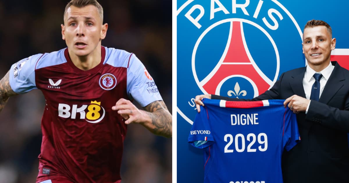 Lucas Digne encara o Aston Villa após deixar clube inglês pelo PSG