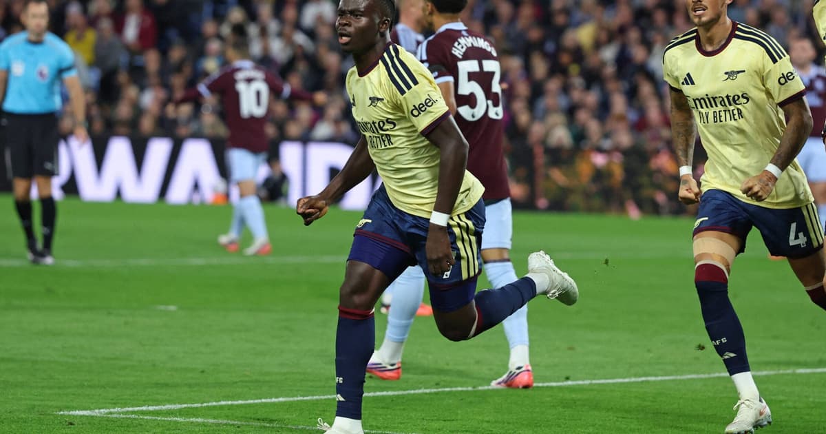 Veja gol de Aston Villa x Arsenal: Saka abre o placar do jogo