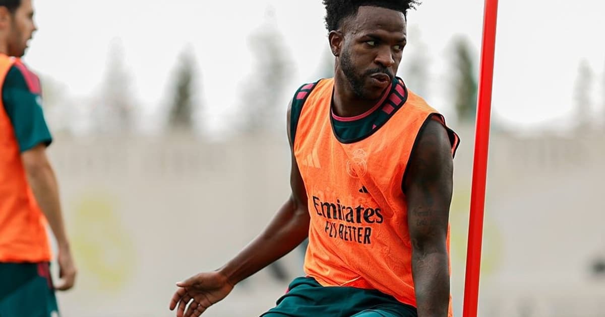 Vini Jr impressiona com golaço em treino do Real Madrid