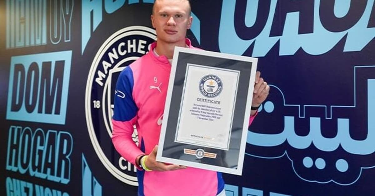 Haaland quebra quatro recordes e entra para o 'Guinness'
