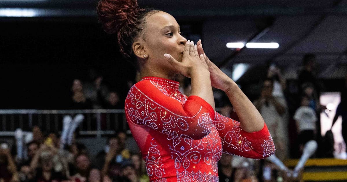 No Brasileiro, Rebeca Andrade marca a maior nota do mundo no salto em 2026