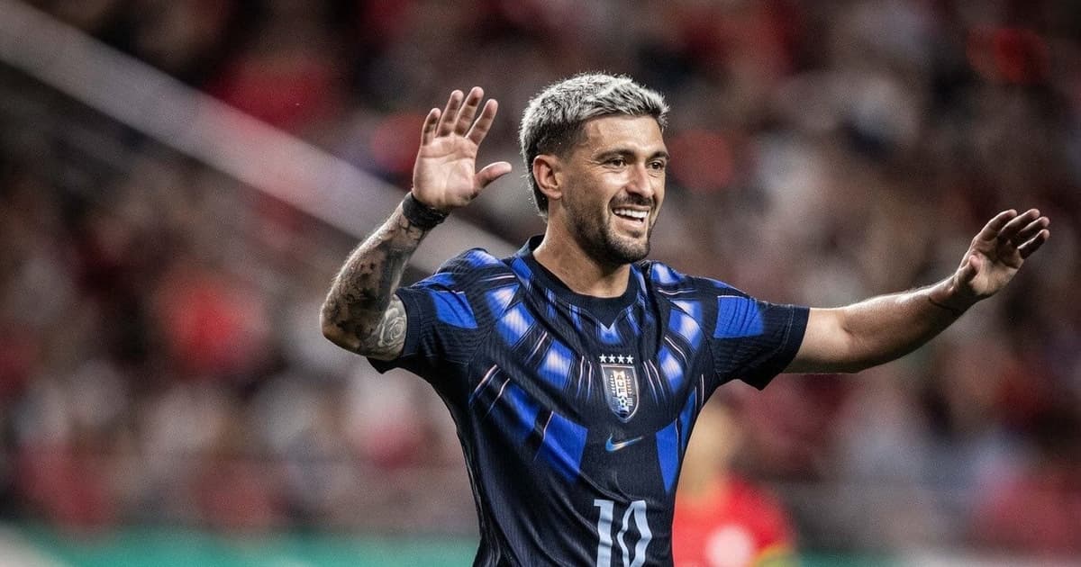 Photo: lance.com.br Arrascaeta comemora gol pela seleção do Uruguai (Foto: Divulgação/Seleção do Uruguai)