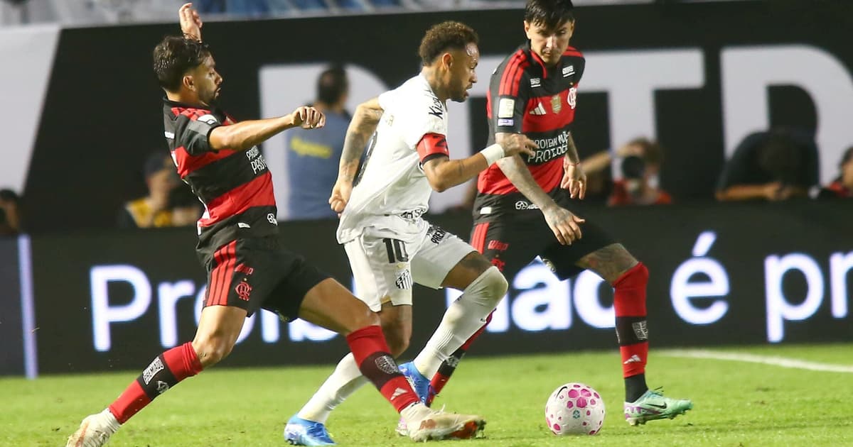 Neymar e Paquetá discutem em campo em Santos x Flamengo
