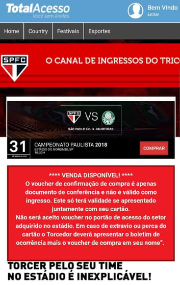 SÃO PAULO FC x PALMEIRAS é na Total Acesso.