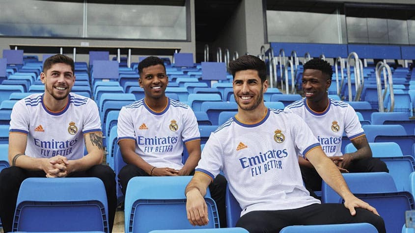 🤍 Com detalhes em azul e dourado, Real Madrid lança nova camisa