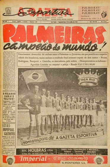 Campeão mundial de 1951 Tuo A Copa Rio de 1951, também conhecida como  Torneio Internacional de Clubes Campeões Copa Rio, Campeonato Mundial de  Futebol, Torneio Mundial de Campeões, Torneio Internacional de Campeões