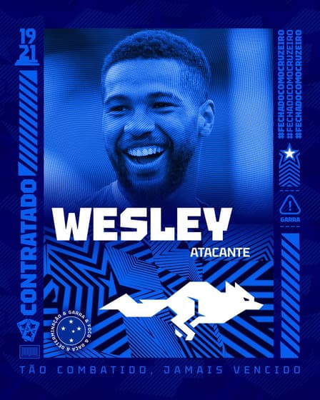 Cruzeiro anuncia o atacante Wesley, ex-Palmeiras, cruzeiro