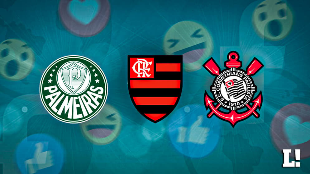 Redes Sociais - Flamengo, Palmeiras e Corinthians
