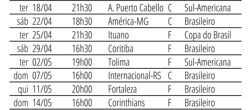 SPFC - Próximas partidas