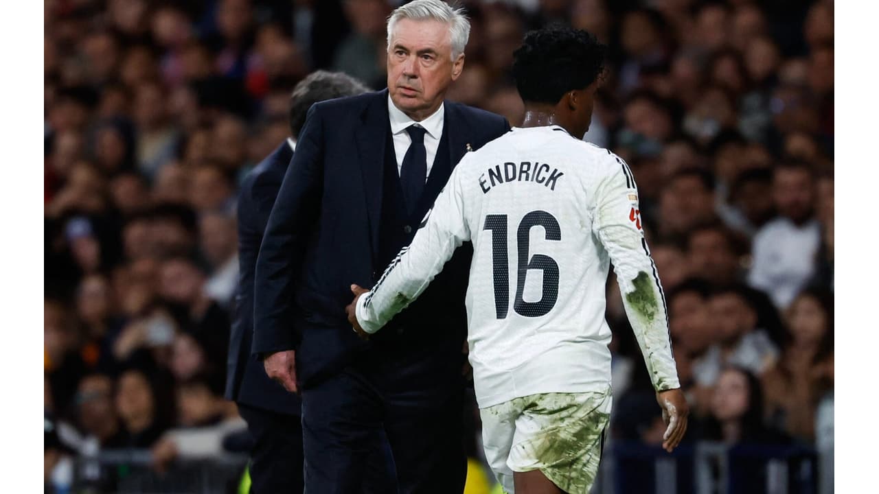 Endrick é criticado em vitória do Real Madrid, e Ancelotti é poupado