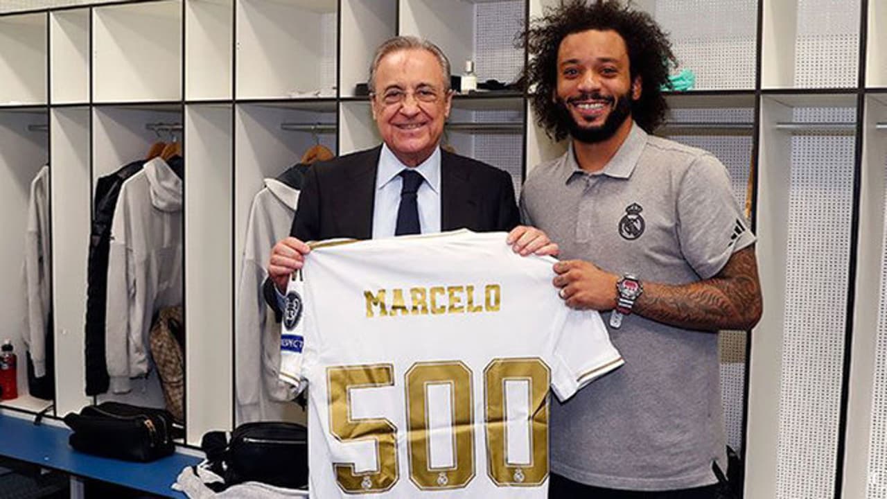 Marcelo recebe homenagem do Real Madrid pelos 500 jogos no clube