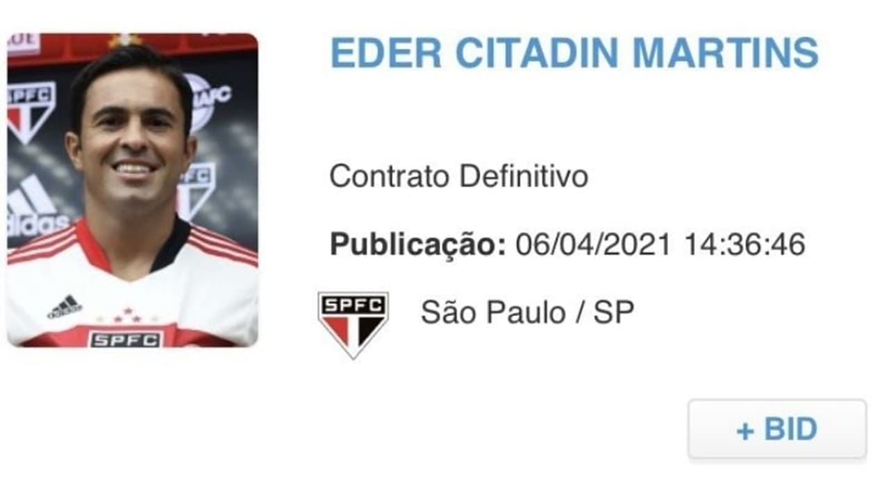 Novo atacante do São Paulo, Eder, aparece no BID, com possibilidade de estreia