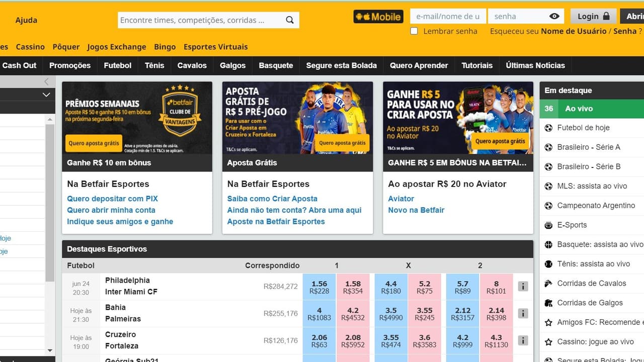 Vantagens no Cash Out da Betfair