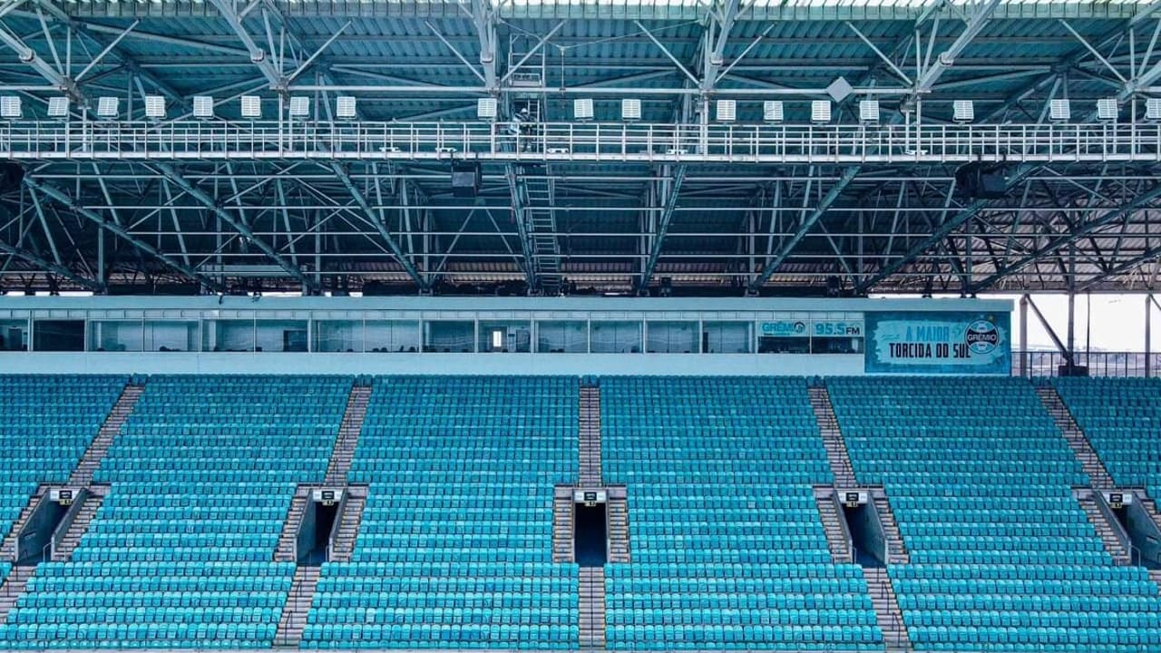 Arena do Grêmio passará por alterações para jogo contra o Flamengo pelo Brasileirão.