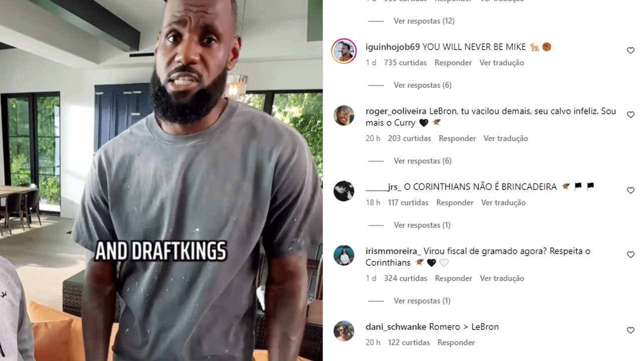 Corinthianos questionam LeBron James sobre tratamento para calvície no perfil social.