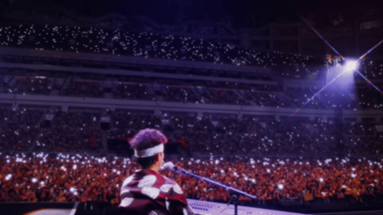 Torcedores do Flamengo comemoram classificação no show de Bruno Mars