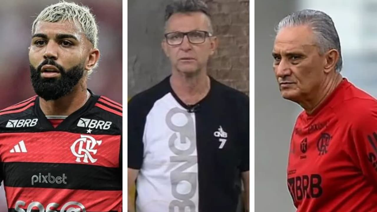 Neto recebe camisa do Flamengo de Gabigol e provoca Tite em vídeo.