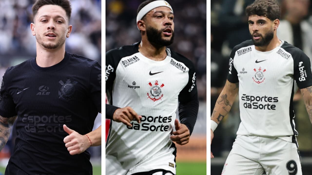 Trio ideal do Corinthians esteve ausente em mais de 75% dos jogos.