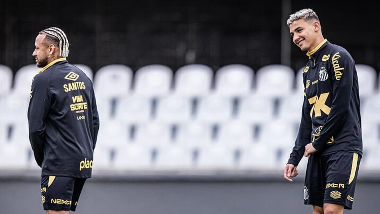 Com Neymar, Santos encerra a preparação para o duelo contra o Mirassol