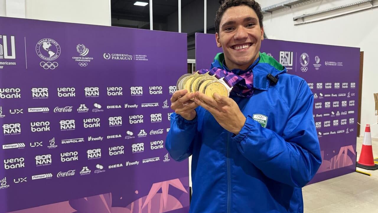 Nadador do Flamengo revela estratégia vitoriosa para conquistar cinco ouros no Pan Júnior