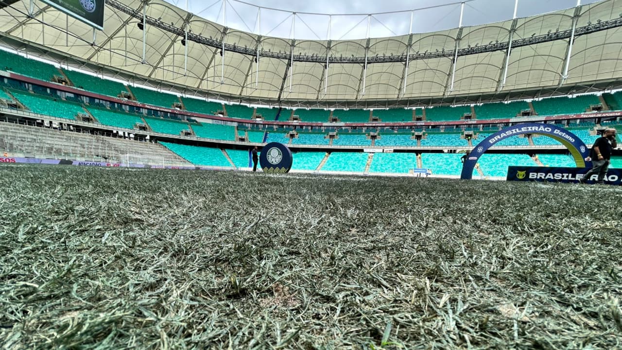Gramado da Arena Fonte Nova gera descontentamento entre torcedores de Bahia e Palmeiras