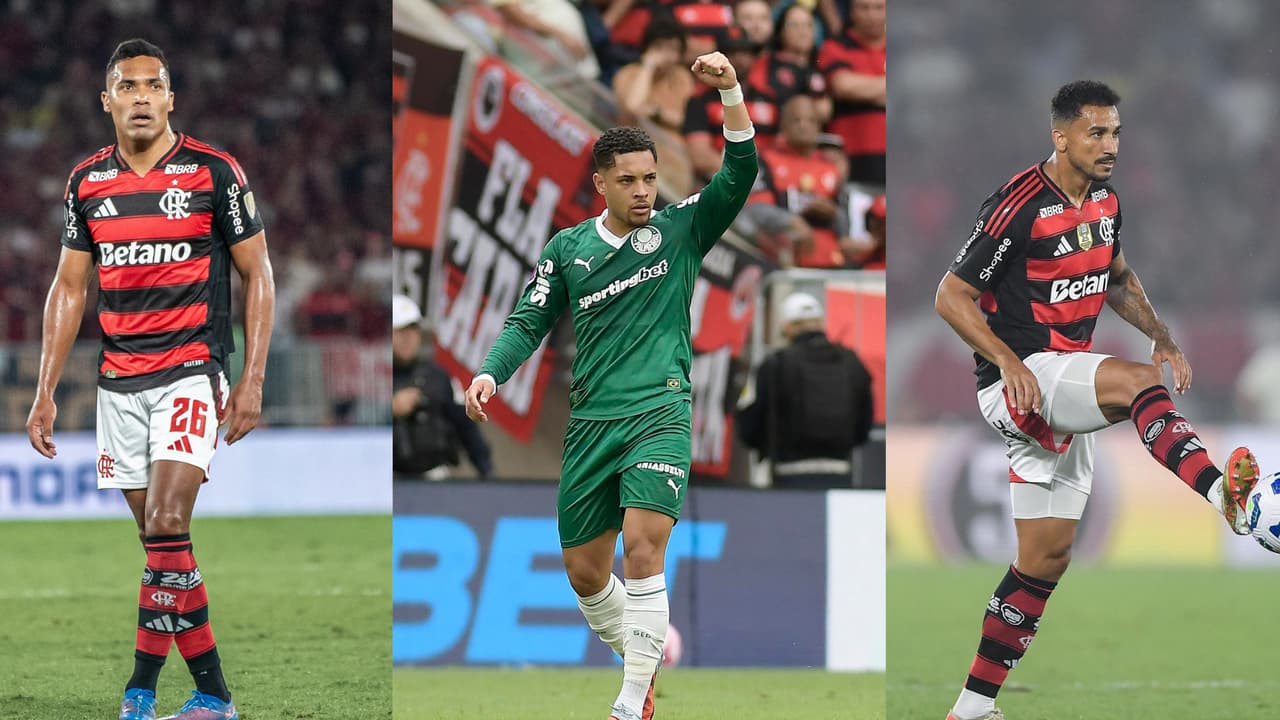 Desfalques inquietam: Danilo, Alex Sandro e Vitor Roque fora do duelo entre Flamengo e Palmeiras